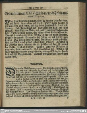 Evangelium am XXIV. Sonntage nach Trinitatis, Matth. IX, 18-26