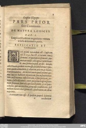 Logicae Isagoges Pars Prior sive Communis.