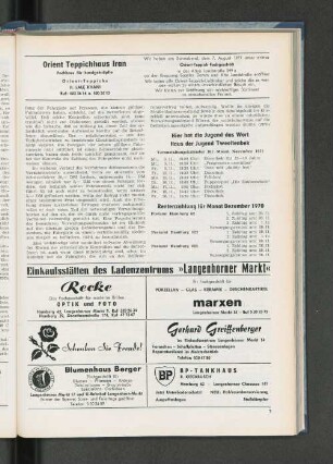 Rentenzahlung für Monat Dezember 1970