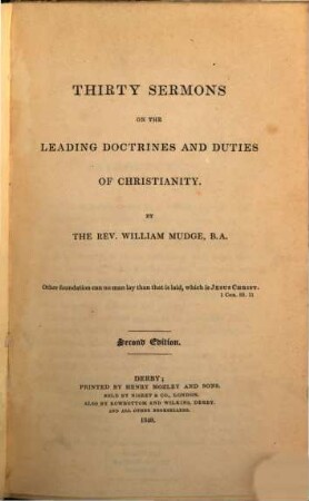 Thirty Sermons on the leading doctrines and duties of Christianity