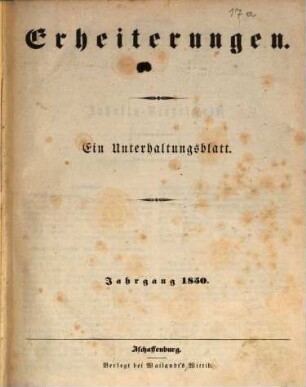 Erheiterungen. 1850