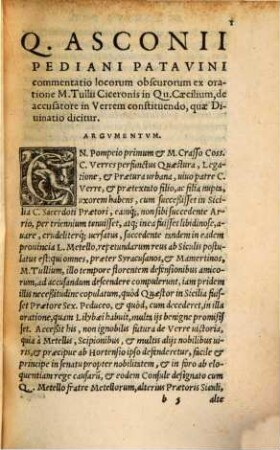 Commentationes in aliquot orationes M. T. Ciceronis
