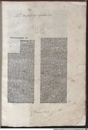 Incipit lectura excelle[n]tissimi & accutissimi legum Monarche domini Alexandri de imola super ... parte. ff. noui, [2]