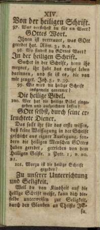 XIV. Von der heiligen Schrift. = XIV. Wot teho ßwjateho Pißma.