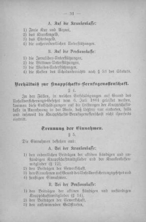 Verhältniß zur Knappschafts-Berufsgenossenschaft.