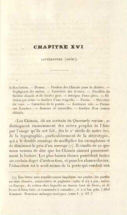 Chapitre XVI. Littérature (suite)
