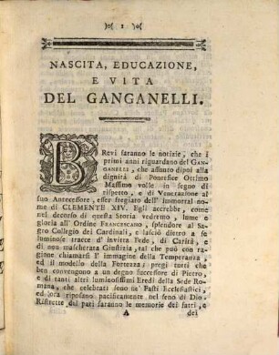 Ragguaglio della vita di Clemente XIV. Pontif. M.