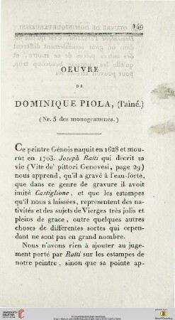 Oeuvre de Dominique Piola, (l‘aîné)