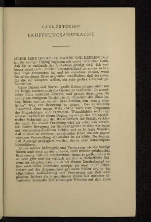 Eröffnungsansprache