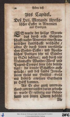3. Capitel. Deß Heil. Morandi Apostolischer Eyffer in Alwernien und Sundgau.