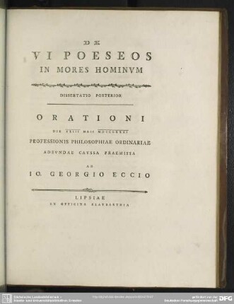 De Vi Poeseos In Mores Hominum