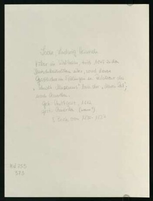 Briefe von Ludwig Heinrich Loose an Gustav Schwab