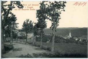 Jöhstadt im Erzgebirge. Blick auf Jöhstadt von der Weiperter Straße