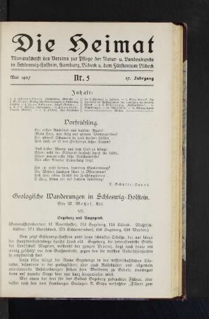 Mai 1927 Nr. 5 37. Jahrgang
