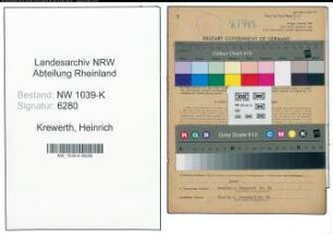 Entnazifizierung Heinrich Krewerth , geb. 16.11.1897 ()