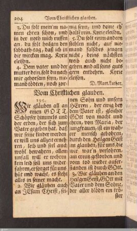 Vom Christlichen glauben.