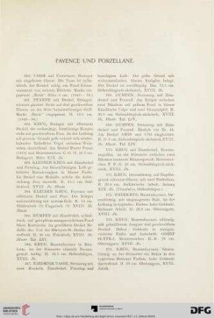 Fayence und Porzellane (Nr. 360-702)