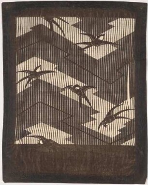 Katagami - Schwalben und Yatsuhashi