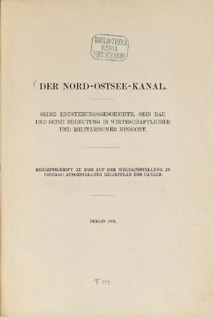Der Nord-Ostsee-Kanal, 1