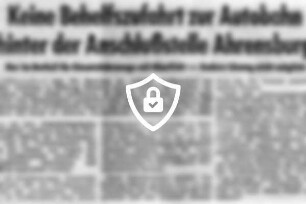 Keine Behelfszufahrt zur Autobahn hinter der Anschlußstelle Ahrensburg