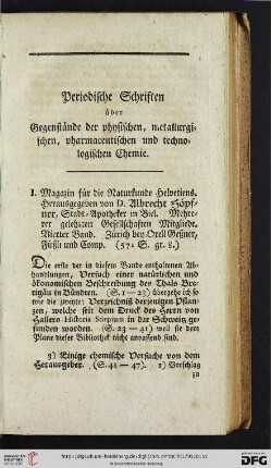 Periodische Schriften