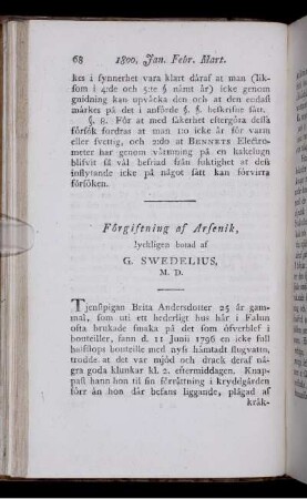 Förgiftning af Arsenik.