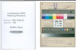 Entnazifizierung Maria Seiffert , geb. 24.09.1894 (Lehrerin)