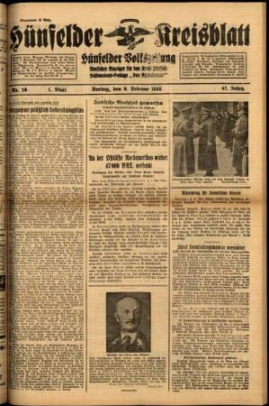 Erste Ausgabe vom Freitag, den 06. Februar 1942.