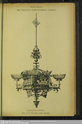 Concurrenz des Dresdner Kunstgewerbevereins. Hängeleuchter