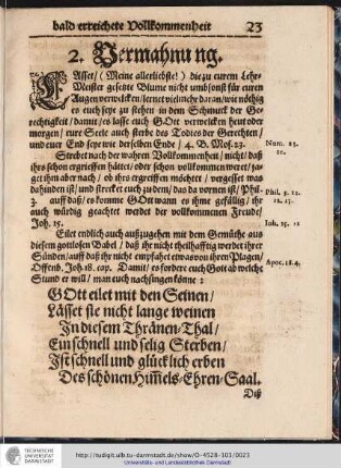 2. Vermahnung.