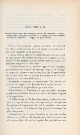Chapitre VIII. Gouvernement et administration de M. de Lanessan ...