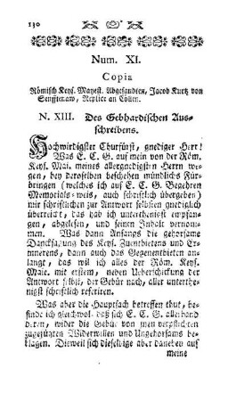 Num. XI. Copia Römisch Keys. Mayest. Abgesandten, Jacob Kurtz von Senfftenaw, Replice an Cöllen.