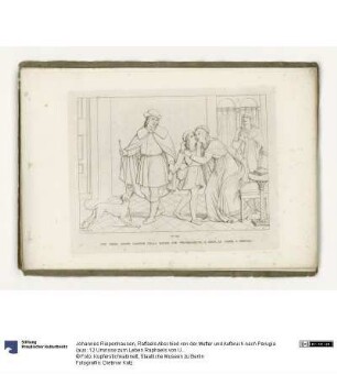 Raffaels Abschied von der Mutter und Aufbruch nach Perugia (aus: 12 Umrisse zum Leben Raphaels von Urbino. Tafel III)