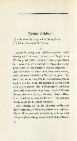 [I.] Lebenserfahrungen des Jünglings