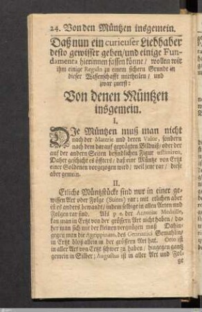 Von denen Müntzen insgemein.