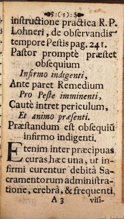 Brevis Instructio Ad Clerum Dioecesis Eystettensis Pro Tempore Pestis