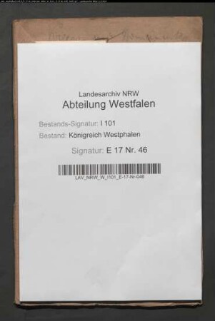 Einkünfte und Vermögen des Franziskanerklosters in Rietberg. Provenienz: Domänenrezeptur Rietberg