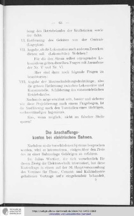 Die Anschaffungskosten bei elektrischen Bahnen