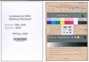 Entnazifizierung Josef Wernig , geb. 29.06.1899 (Schiffer)
