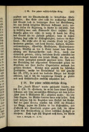 289-294, § 28. Der zehnte russisch-türkische Krieg