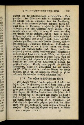 289-294, § 28. Der zehnte russisch-türkische Krieg
