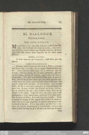 XI. Dialogue. Neuvième Journée.