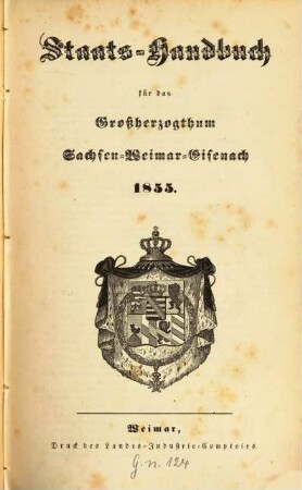 Staatshandbuch für das Großherzogtum Sachsen, 1855