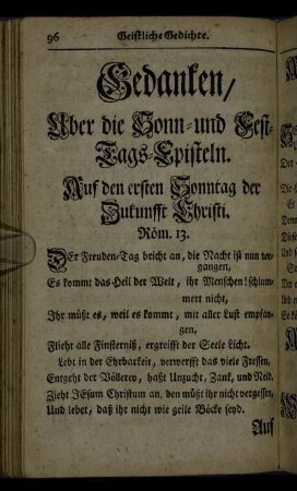 Gedanken, Uber die Sonn- und Fest-Tags-Episteln.