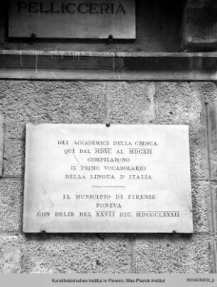 Inschrifttafel der Accademia della Crusca