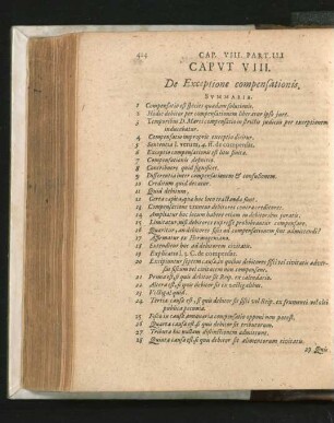 Caput VIII. De Exceptione compensationis.