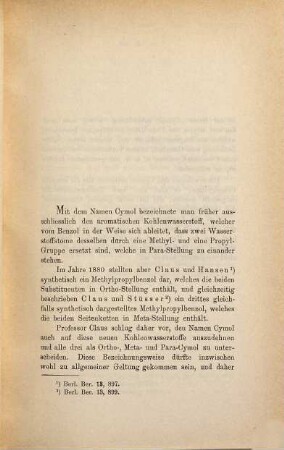 Zur Kenntniss des Orthomcymol's und seiner Derivate