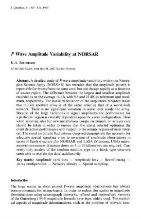 P wave amplitude variability at NORSAR