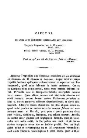 Caput VI. De Locis Apud Euripidem Interpolatis Aut Corruptis.