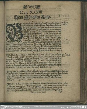 Cap. XXXIII. Vom Jüngsten Tage